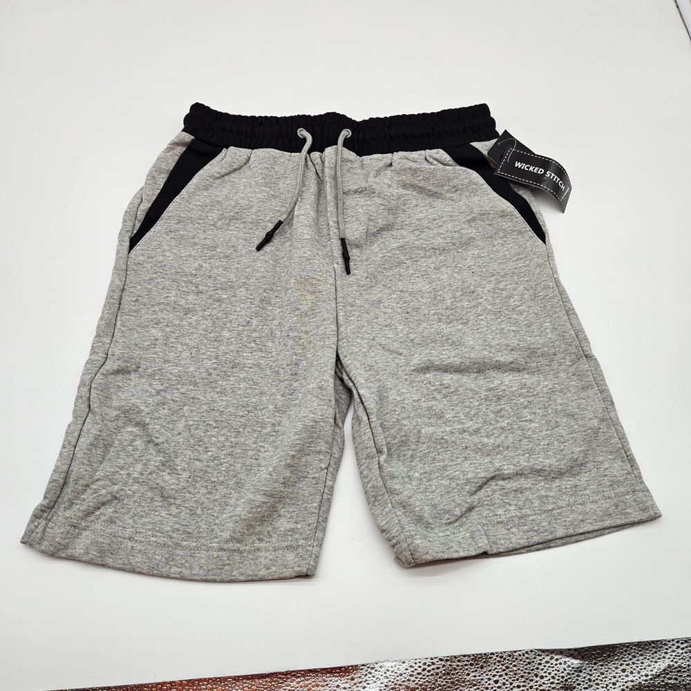 Wicked Stitch Heather Grey‎ Black Trim Jogger Shorts Men's Size XL